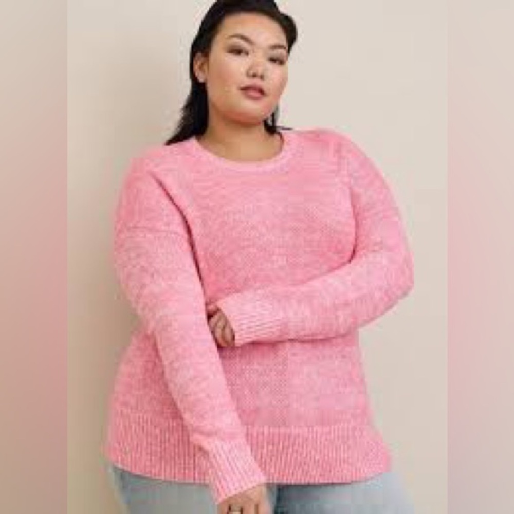 Torrid Pullover Drop Shoulder Sweater Baby Pink